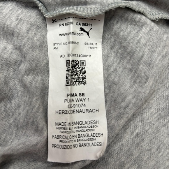 NWOT, Stylish Grey Puma Logo T-Shirt, XS - Picture 6 of 8